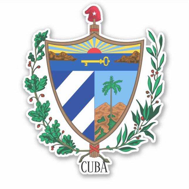 Kuba National Coat of Arms Patriotic Aufkleber (Vorderseite)