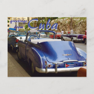 Kuba Old Convertible Car in Havanna Postkarte