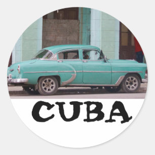 Kuba-Oldtimer-Havanna-Aufkleber Runder Aufkleber