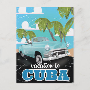 Kuba Oldtimer Reiseplakat Postkarte