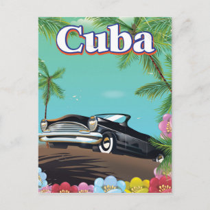 Kuba Reisen Poster im Vintage-Stil Postkarte