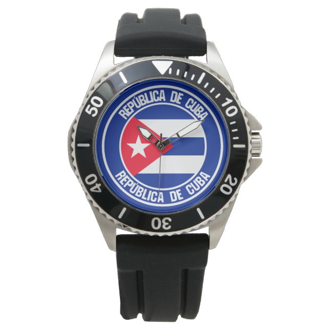 Kuba-RundEmblem Armbanduhr (Vorderseite)