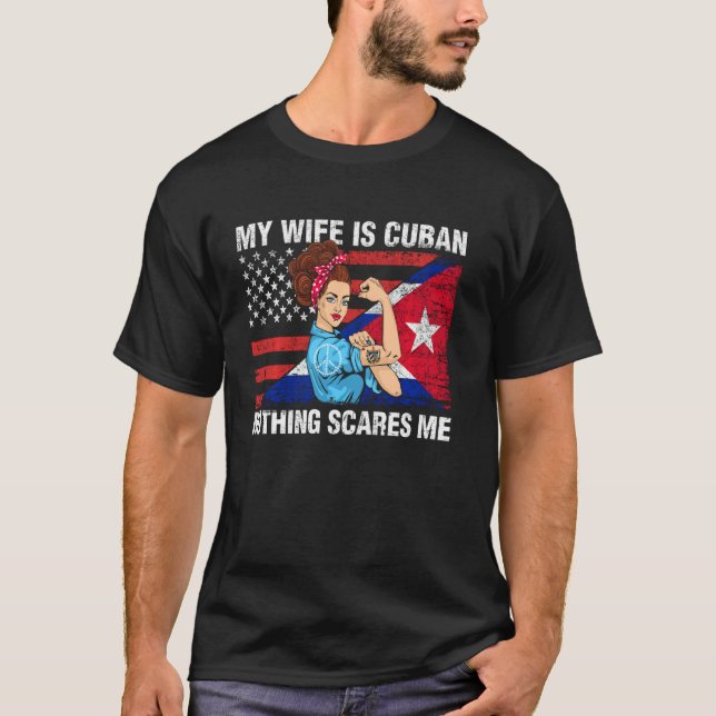 Kuba Shirt Meine Ehefrau ist kubanisch nichts stör (Vorderseite)