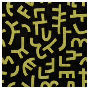 Kuba Style Pattern 121019 - Gelb auf schwarz Stoff