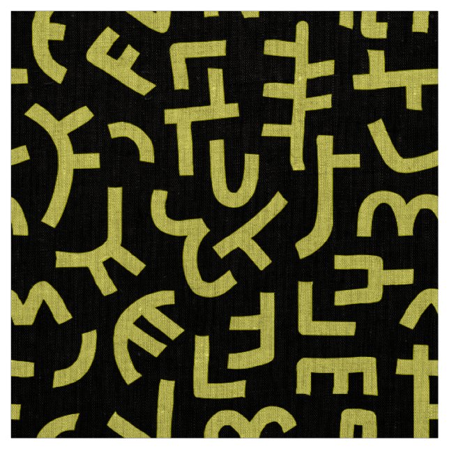 Kuba Style Pattern 121019 - Gelb auf schwarz Stoff (Muster)