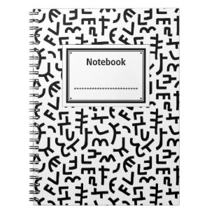 Kuba Style Pattern 121019 - Schwarz auf Weiß Notizblock