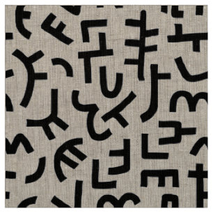 Kuba Style Pattern 121019 - Schwarz auf Weiß Stoff