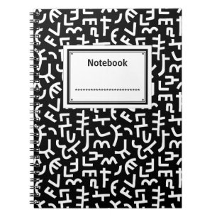 Kuba Style Pattern 121019 - Weiß auf Schwarz Notizblock