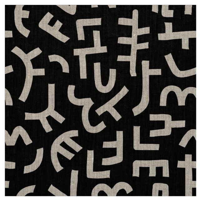 Kuba Style Pattern 121019 - Weiß und Schwarz Stoff (Muster)