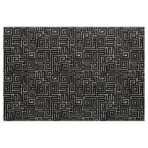 Kuba Style Pattern 280922 - Schwarz Stoff