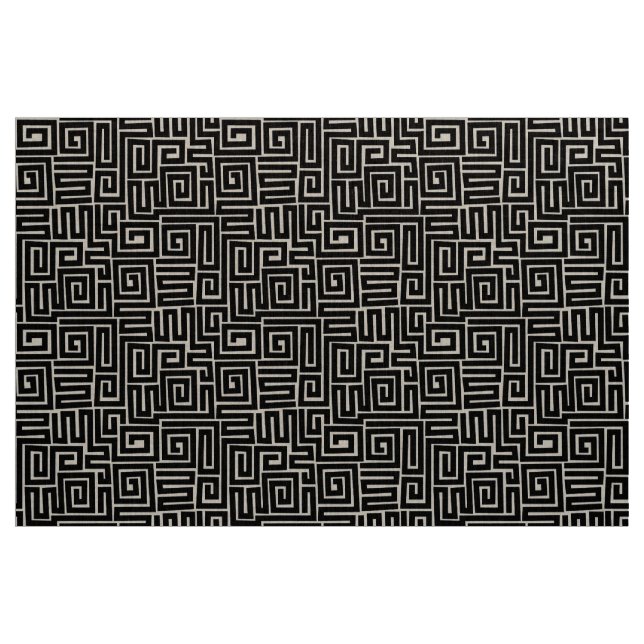 Kuba Style Pattern 280922 - Schwarz Stoff (Yard (91,4 cm))