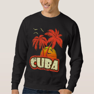 Kuba Summer Palm Trees 80er Beach Sunset Sweatshirt
