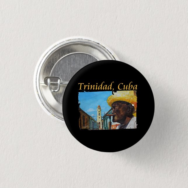Kuba - Trinidad - Kubanische Zigarrenkunst Button (Vorne & Hinten)