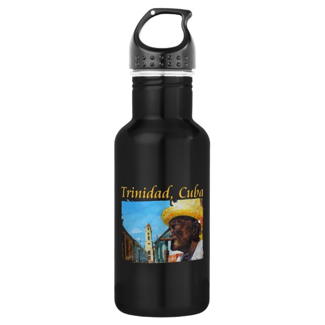 Kuba - Trinidad - Kubanische Zigarrenkunst Edelstahlflasche (Vorderseite)