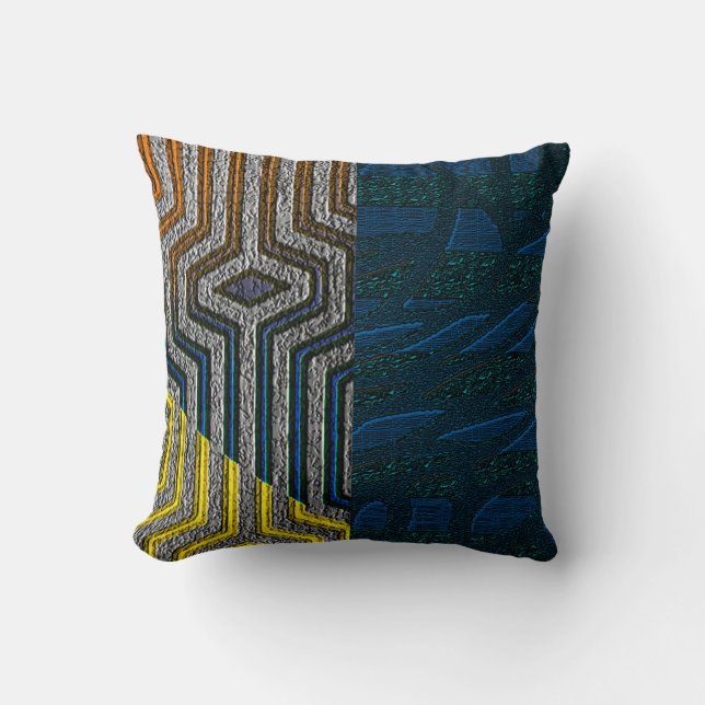 Kuba Tuch Print Throw Kissen (Vorderseite)