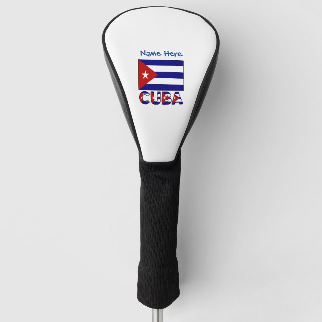 Kuba und Dark Blue Cuban Flag Blue Personalization Golf Headcover (Vorderseite)