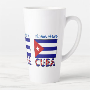 Kuba und dunkelblaue kubanische Flagge personalisi Milchtasse