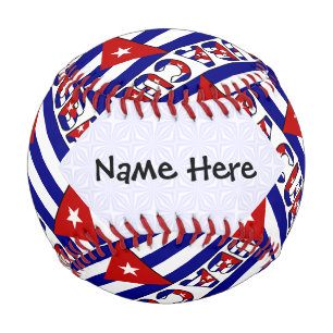 Kuba und kubanische Flagge Dunkles Blau mit Ihrem  Baseball