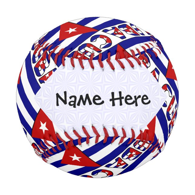 Kuba und kubanische Flagge Dunkles Blau mit Ihrem  Baseball (Vorderseite)
