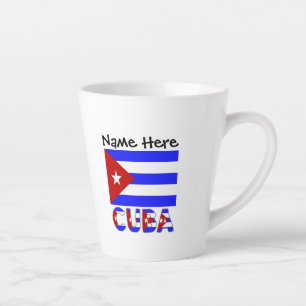 Kuba und kubanische Flagge Hellblau Personalisiert Milchtasse