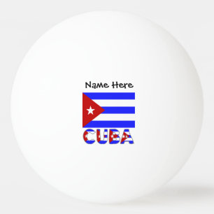 Kuba und kubanische Flagge Hellblau Personalisiert Tischtennisball