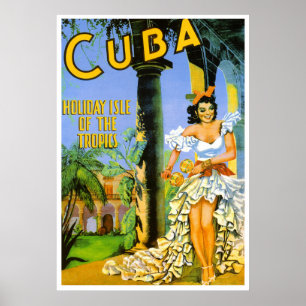 Kuba-Urlaubsinsel des tropischen Reiseplakats Poster