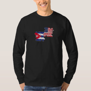 Kuba-USA-Freundschaft Roots Kuba-Amerikanische Fla T-Shirt