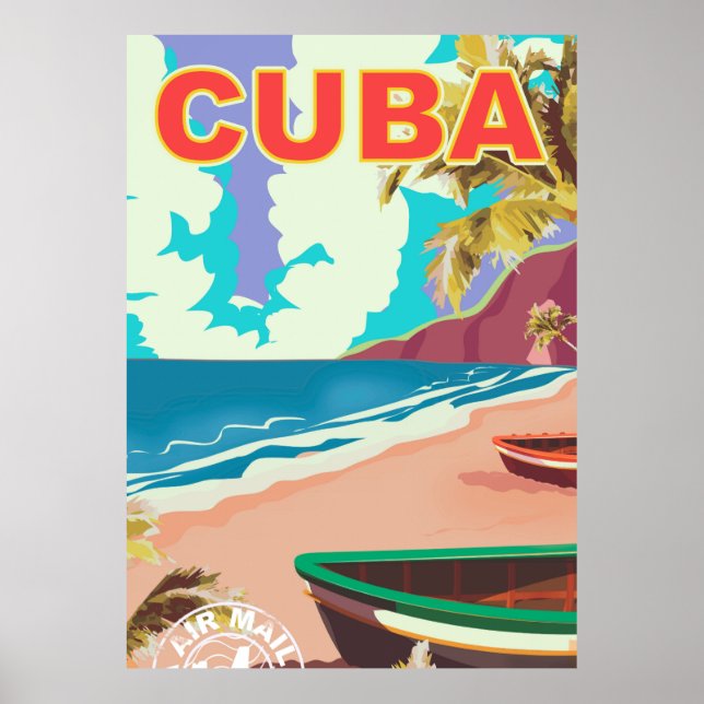 Kuba Vintage Reiseplakat Poster (Vorne)