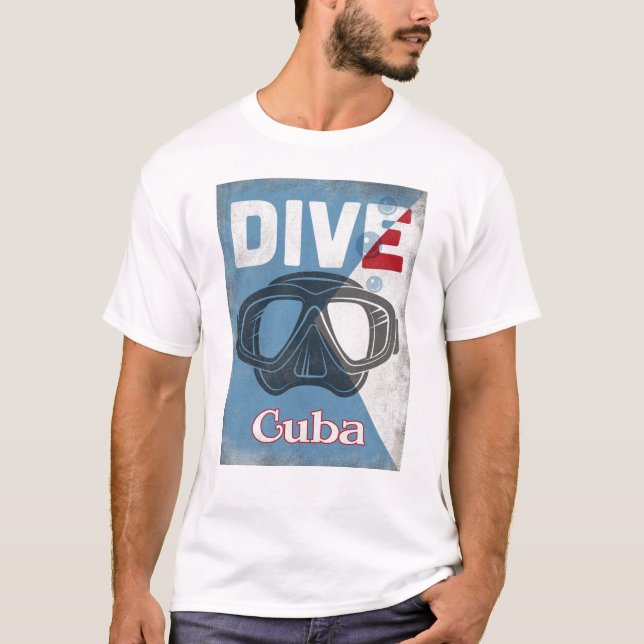Kuba Vintage Tauchmaske T-Shirt (Vorderseite)