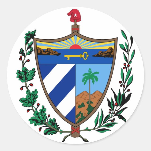 Kuba-Wappen-Aufkleber Runder Aufkleber (Vorderseite)