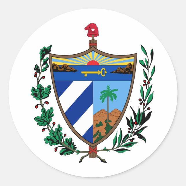 Kuba-Wappen — CU Runder Aufkleber (Vorderseite)