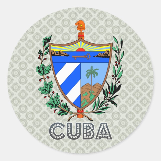 Kuba-Wappen Runder Aufkleber (Vorderseite)