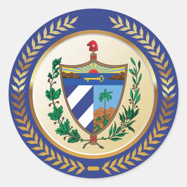 Kuba-Wappen Runder Aufkleber (Vorderseite)