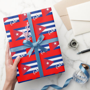 Kuba Wrapping Paper, Red Xmas, kubanische Flaggenp Geschenkpapier