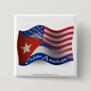 Kubaner-Amerikanische wellenartig bewegende Flagge Button