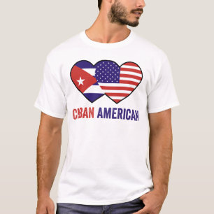 Kubanisch-amerikanische Flagge Herz Kubanische Wur T-Shirt