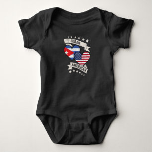 Kubanisch-amerikanische Herzflaggen Kuba Amerika Baby Strampler