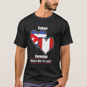 Kubanisch Peruanische Herzflaggen Was gibt es nich T-Shirt