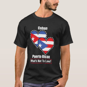Kubanisch Puerto-ricanisches Herz Flaggen Was gibt T-Shirt