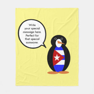 Kubanisch sprechende Frau Penguin Personalisiert  Fleecedecke