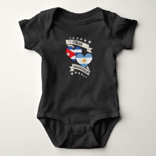 Kubanische argentinische Herzfahnen Kuba Argentini Baby Strampler