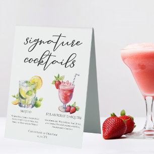 Kubanische Cocktails Mojito Strawberry Daiquiri Me Tischaufsteller