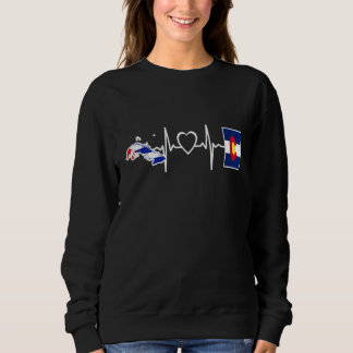 Kubanische Colorado-Flagge   Kuba Herzschlag 1 Sweatshirt