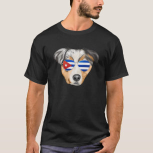 Kubanische Flagge Australischer Schäferhund Dog Cu T-Shirt