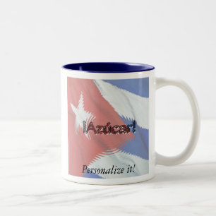 Kubanische Flagge - Azucar! Personalisiere es! Zweifarbige Tasse