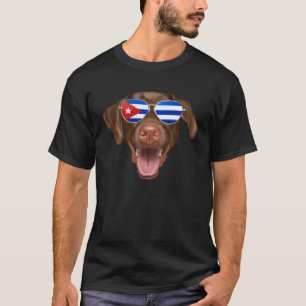 Kubanische Flagge Brauner Labrador Retriever Hund T-Shirt