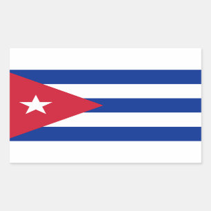 Kubanische Flagge, Flagge Kubas Rechteckiger Aufkleber