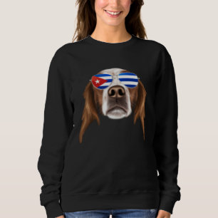 Kubanische Flagge Irischer Roter und Weißer Setter Sweatshirt
