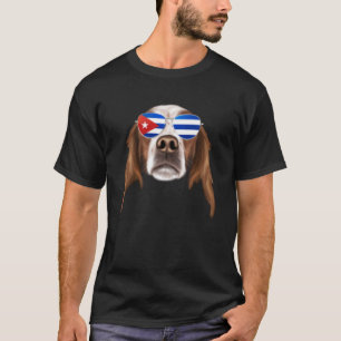 Kubanische Flagge Irish Red and White Setter Dog C T-Shirt