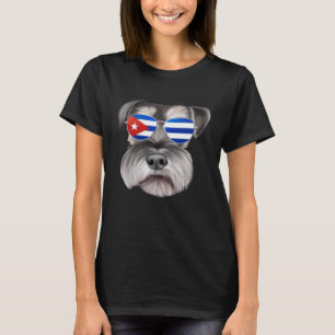 Kubanische Flagge Miniatur Schnauzer Dog Kuba Pock T-Shirt